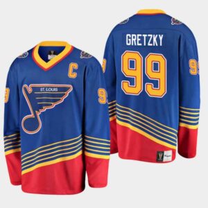 Men’s St. Louis Blues Wayne Gretzky #99 Heritage Player Premier Blue Jersey