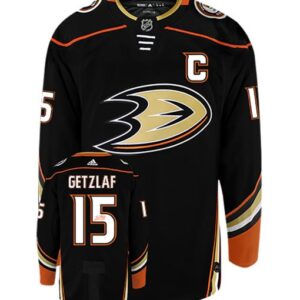 RYAN GETZLAF PLAYER KITZ ANAHEIM DUCKS ADIDAS AUTHENTIC HOME STITCHED SIGNATURE NHL JERSEY