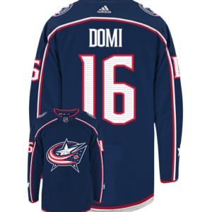 MAX DOMI COLUMBUS BLUE JACKETS ADIDAS AUTHENTIC HOME NHL HOCKEY JERSEY