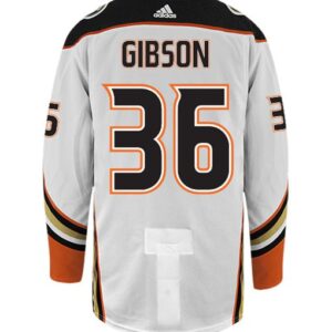 JOHN GIBSON ANAHEIM DUCKS ADIDAS AUTHENTIC AWAY NHL HOCKEY JERSEY