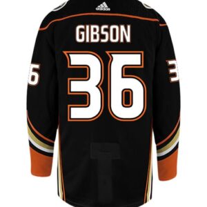 JOHN GIBSON ANAHEIM DUCKS ADIDAS AUTHENTIC HOME NHL HOCKEY JERSEY