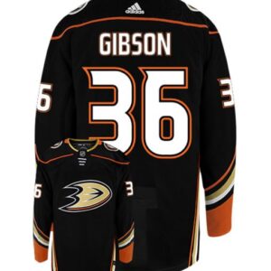 JOHN GIBSON ANAHEIM DUCKS ADIDAS AUTHENTIC HOME NHL HOCKEY JERSEY