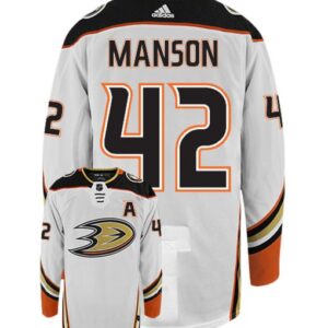 JOSH MANSON ANAHEIM DUCKS ADIDAS AUTHENTIC AWAY NHL HOCKEY JERSEY