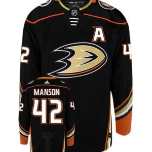 JOSH MANSON ANAHEIM DUCKS ADIDAS AUTHENTIC HOME NHL HOCKEY JERSEY