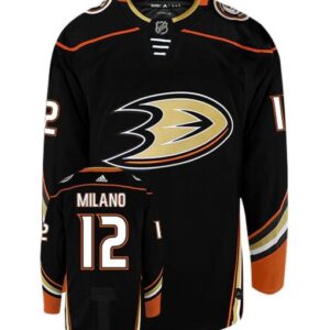 SONNY MILANO ANAHEIM DUCKS ADIDAS AUTHENTIC HOME NHL HOCKEY JERSEY