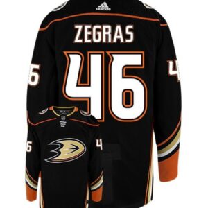 TREVOR ZEGRAS ANAHEIM DUCKS ADIDAS AUTHENTIC HOME NHL HOCKEY JERSEY