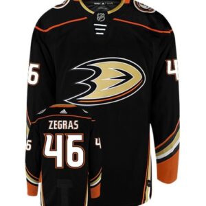 TREVOR ZEGRAS ANAHEIM DUCKS ADIDAS AUTHENTIC HOME NHL HOCKEY JERSEY